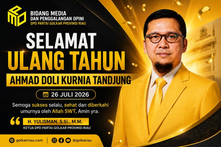 Ketua DPD Golkar Riau Sampaikan Ucapan Selamat Ulang Tahun untuk Ahmad Doli Kurnia Tandjung