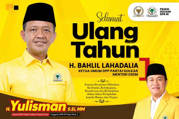 Golkar Riau Ucapkan Selamat Ulang Tahun kepada Ketua Umum DPP Partai Golkar H. Bahlil Lahadalia