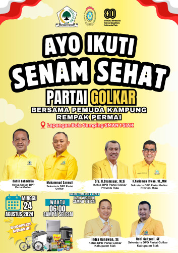 Golkar Ajak Masyarakat Siak Hidup Sehat Lewat Senam Bersama