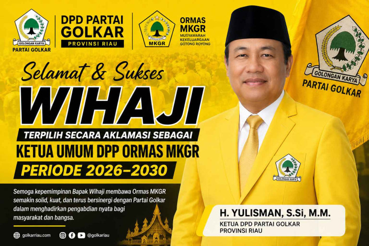 DPD Partai Golkar Riau Ucapkan Selamat atas Terpilihnya Wihaji sebagai Ketua Umum DPP Ormas MKGR 2026–2030